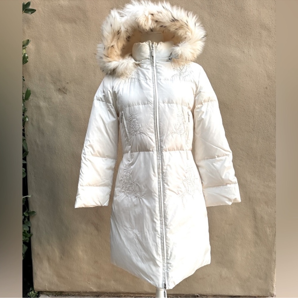 NEW🔥DOWN WHITE LONG PUFFER COAT 🔥UNIQUE BOHO made Italy sz S/XS price firm